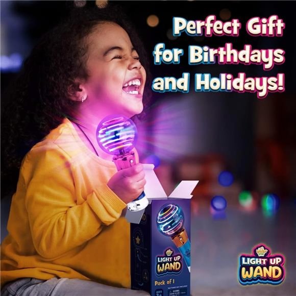 Spinning LightUp Wand for Kids in GiftBox,Rotating LED BallToy,Stocking Stuffers - Picture 5 of 6